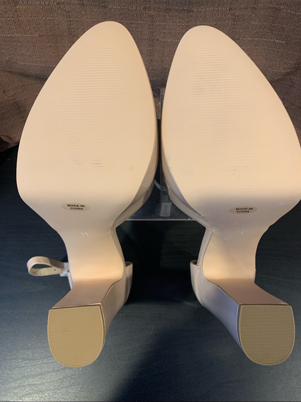 Ankle-Strap Block Heels in Nude - Picture 4 of 8